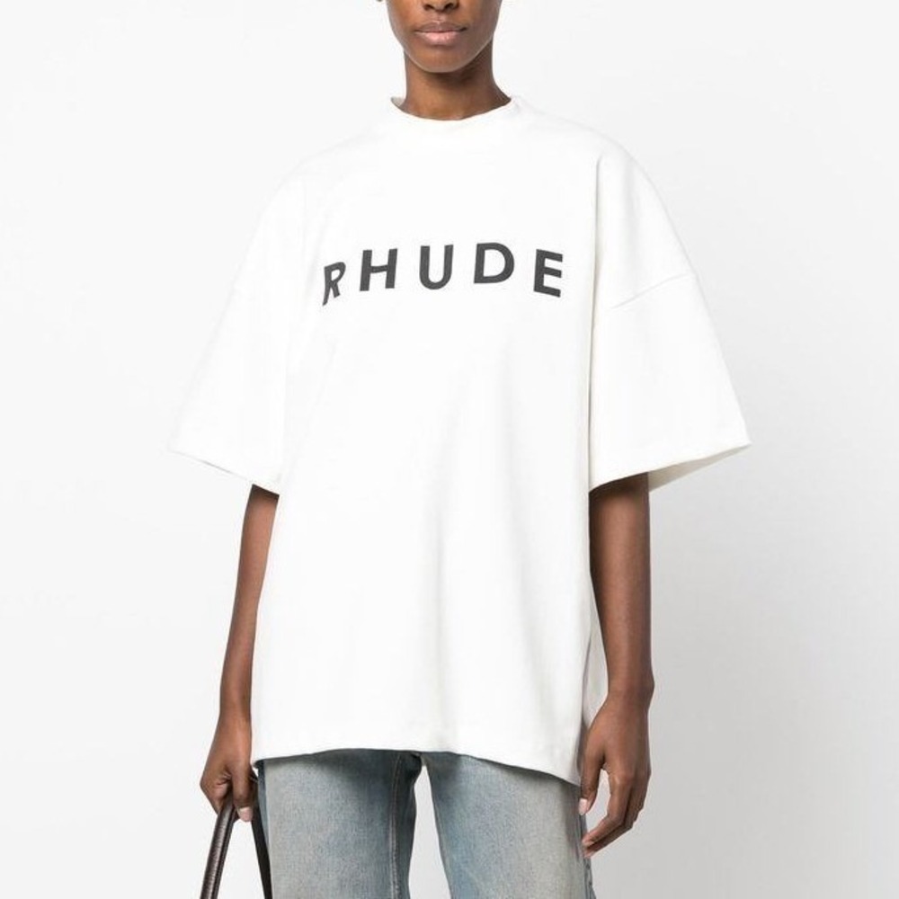 Rhude Oversized Logo T-shirt White Short Sleeve Tee Mens Size S